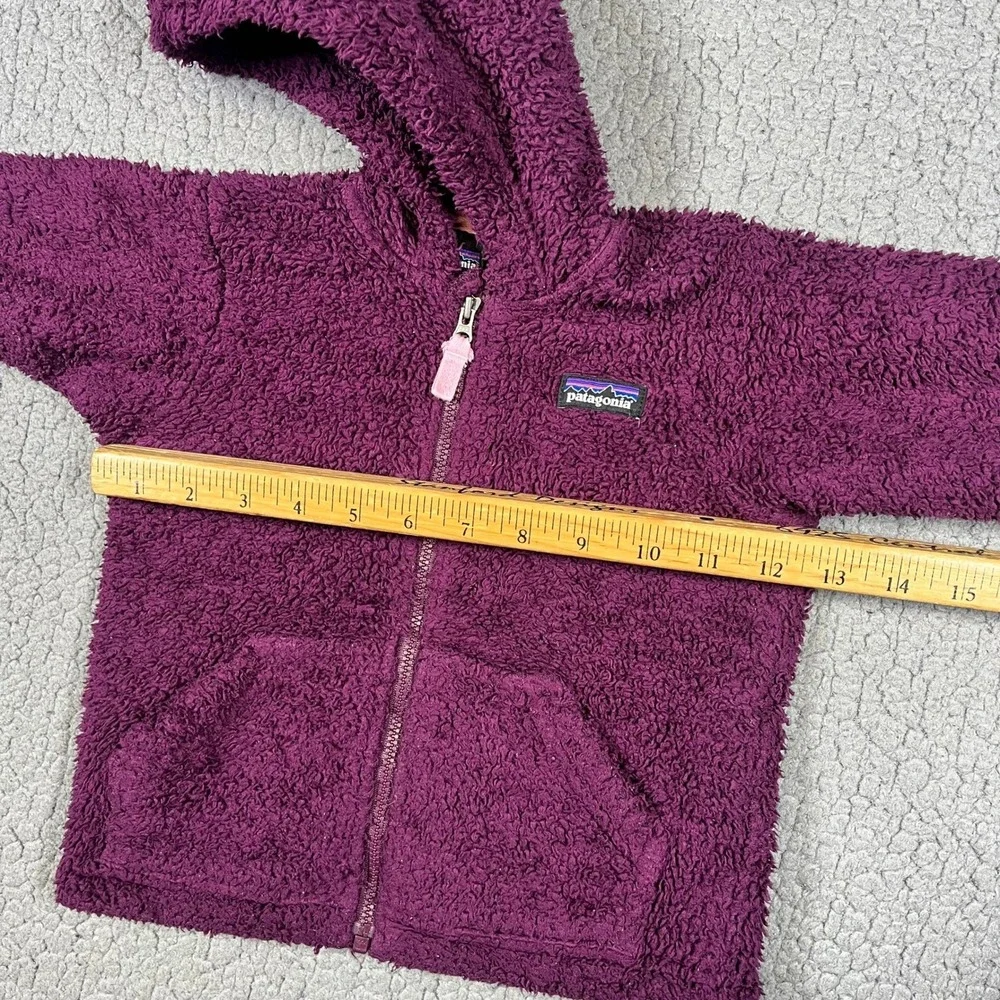Patagonia Baby Furry Friends Hooded Fleece Jacket Purple Bear Ears‎ 12-18M 60155